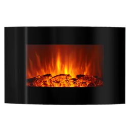 Semineu Electric Art Flame Carlos 3D, 3 teme de culoare, Functie incalzire, Telecomanda, Timer, 750/1500W, negru