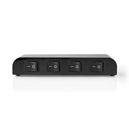Cutie de comutare/switch audio pentru controlul difuzorului 4 porturi, Nedis ASWI2614BK