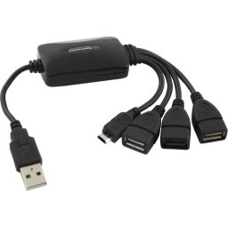 ESPERANZA EA158 Hub 4 Porty USB 2.0 - 3 x USB, 1 x microUSB.