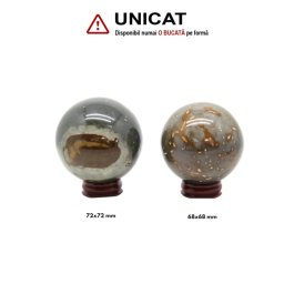 Sfera Jasp Policrom Druzy Mineral Natural - 68-72 x 68-72 mm - 1 Buc