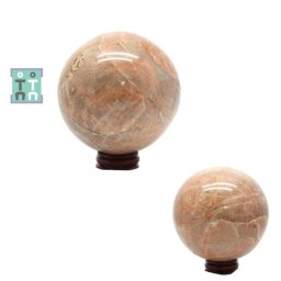 Sfera Piatra Lunii Piersica Minerala Naturala - 93x93 mm - Unicat