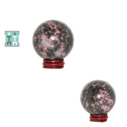Sfera Rodonit Mineral Natural - 64x64 mm - 1 Buc