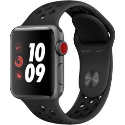 Ceas Smartwatch Apple Watch Nike Series 3, GPS, 38mm Space Grey Aluminium Case, Black Sport Band