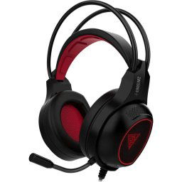 Casti gaming Gamdias Eros M2, iluminare LED multicolora, butoane control pe casca, difuzoare 40mm, USB, Negru/Rosu
