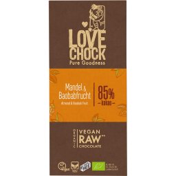 Ciocolata raw vegana cu migdale si baobab, fara gluten bio 70g
