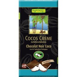 Ciocolata amaruie cu crema de cocos, vegana bio 100g