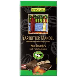 Ciocolata amaruie cu migdale si 55% cacao, vegana bio 80g