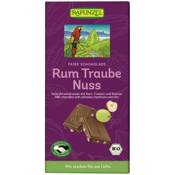 Ciocolata cu stafide alune si rom bio 100g