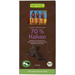 Ciocolata amaruie 70% cacao, vegana bio 80g
