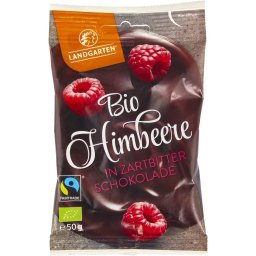 Zmeura liofilizata invelita in ciocolata amaruie, fara gluten bio 50g