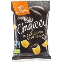 Ghimbir invelit in ciocolata amaruie, fara gluten bio 70g