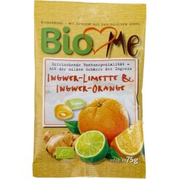Bomboane cu ghimbir-lime si ghimbir-portocala bio 75g
