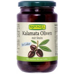 Masline Kalamata violet cu samburi in saramura bio 355g