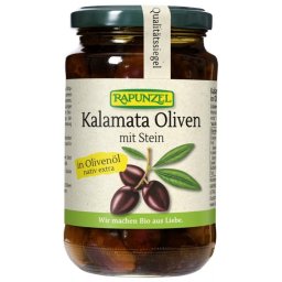 Masline Kalamata violet cu samburi in ulei de masline bio 335g