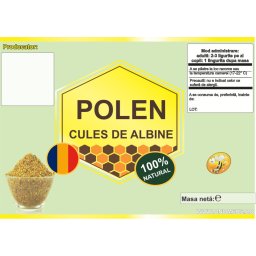 Eticheta Polen cules de albine galben-verde 70mm x 50mm