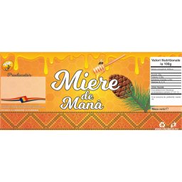 Eticheta autocolanta miere de Mana 120mm x 52mm