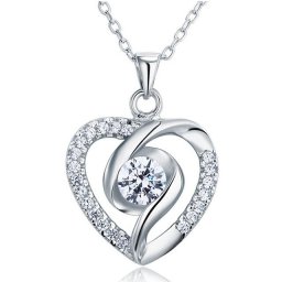 Colier Heart Diamonds Argint 925 by Borealy
