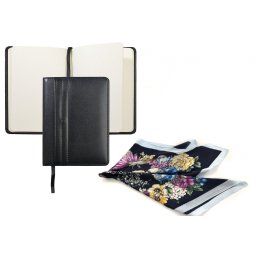 Elegant Black Gift Set Agenda Nina Ricci si Esarfa Flowers - personalizabil