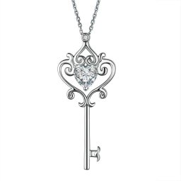 Colier Argint 925 Key Heart, by Borealy