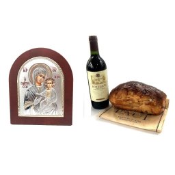 Cadou Traditional Icoana Maica Domnului si Pruncul placata cu aur si argint