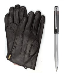 Set Pix Cacharel London Marron si Manusi Maro Barbati Piele Naturala - Copie