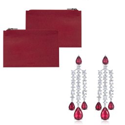 Clutch Ungaro Small Red Cercei Chandelier Long Red Crystal
