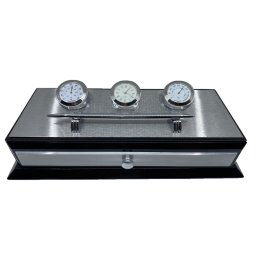 Business Desk Premium Silver - Ceas, Termometru, Higrometru