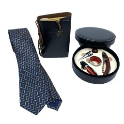 Gentleman Gift Set: Agenda Navy Style, Cravata, Set accesorii Vin