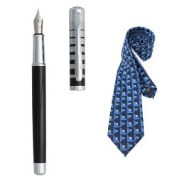 Cadou Style Blue Cravata Matase si Stilou Ungaro Evoluzione