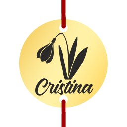 Martisor Bratara Inox Banut Auriu Nume Cristina