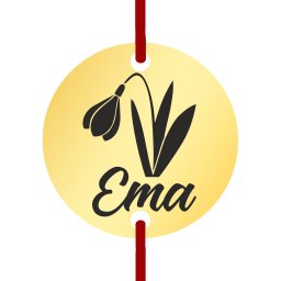 Martisor Bratara Inox Banut Auriu Nume Ema