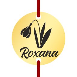 Martisor Bratara Inox Banut Auriu Nume Roxana