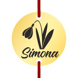 Martisor Bratara Inox Banut Auriu Nume Simona