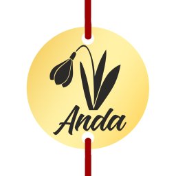 Martisor Bratara Inox Banut Auriu Nume Anda