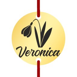 Martisor Bratara Inox Banut Auriu Nume Veronica