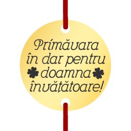 Martisor Bratara Inox Banut Auriu Mesaj Invatatoare