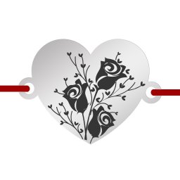Martisor Bratara Inox Inima Argintie Buchet de Trandafiri