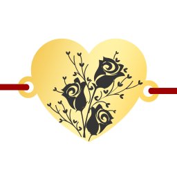Martisor Bratara Inox Inima Aurie Buchet de Trandafiri