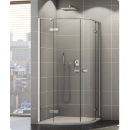 Cabina dus sfert de cerc cu 2 usi batante cu parte fixa in continuare SanSwiss gama Melia