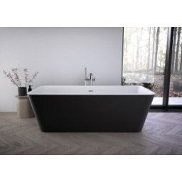 Cada Ideal Standard model Tonic II, din acril, 180x80 cm, culoare negru mat/alb mat
