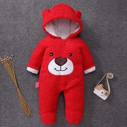 Combinezon rosu plusat - Teddy