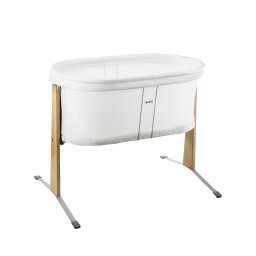 Patut pliabil co-sleeper din mesh, Alb