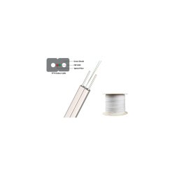 Cablu fibra optica de interior cu 2 fire, alba cu conectori SC/APC