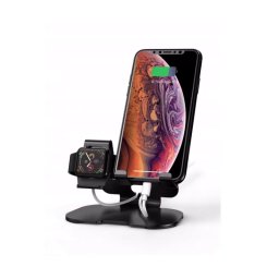 Stand, pentru iPhone/Apple Watch, Gonga® Negru