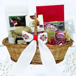 Cos cadou de Craciun, Business Santa, produse naturale, 8 piese - ILIF11228