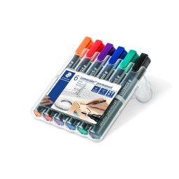 Set 6 marker permanent vf. rotund Staedtler Lumocolor