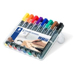 Set 8 marker permanent vf. rotund Staedtler Lumocolor