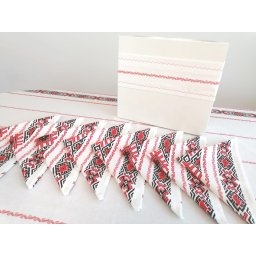 Fata masa bumbac 100%, dimensiune 3,4 x 1,5 m, cu 12 servetele, Traditional-1