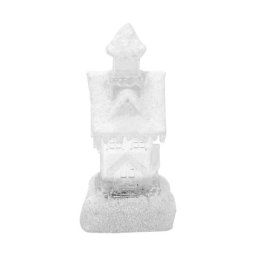Decoratiune Craciun, PE, casa cu sclipici, LED, 2xAA, 9.5x9.5x25.5 cm GartenVIP DiyLine