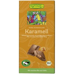 Ciocolata cu lapte si crema de caramel bio 100g